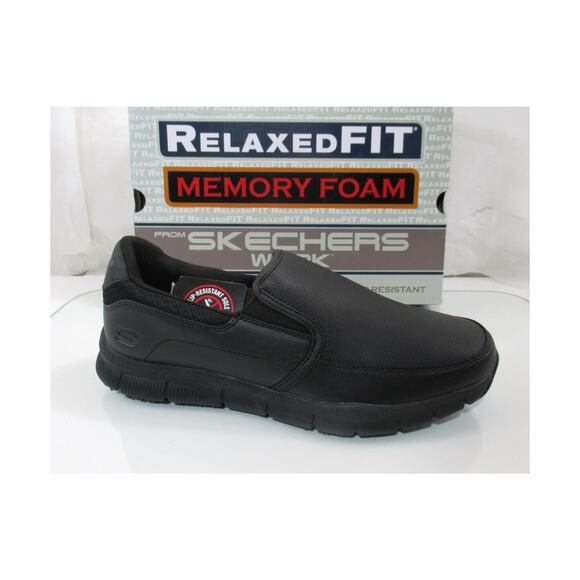 Men\'s Skechers Work Nampa Groton Relaxed Fit Slip Resistant Shoes Black Size 11 main image 8